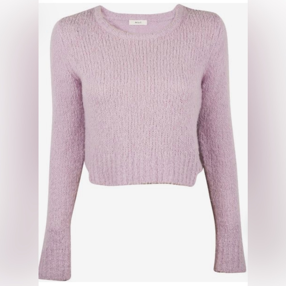 ALC Alpaca cropped crew neck sweater in Lavender Size S